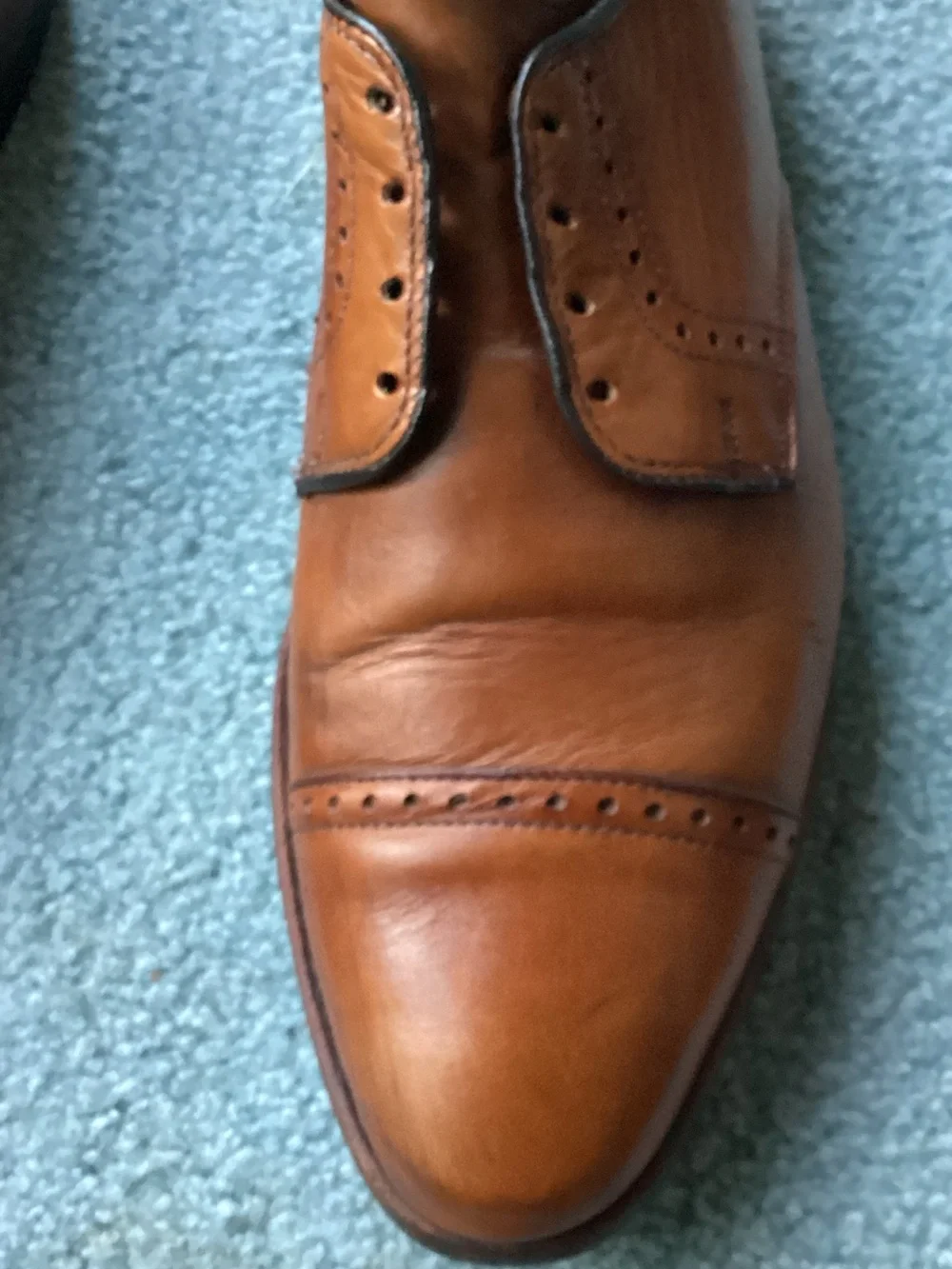 Allen Edmonds Tan Leather Cap-Toe Derbys